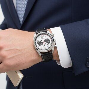 NWT Authentic Citizen Eco-Drive Chronograph White Dial Men's Watch